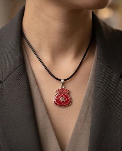Traditional Red "Fu" Lucky Money Bag Pendant Necklace