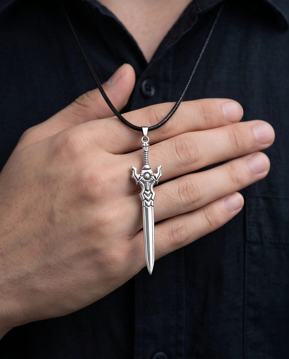 Fantasy Broadsword Pendant Necklace