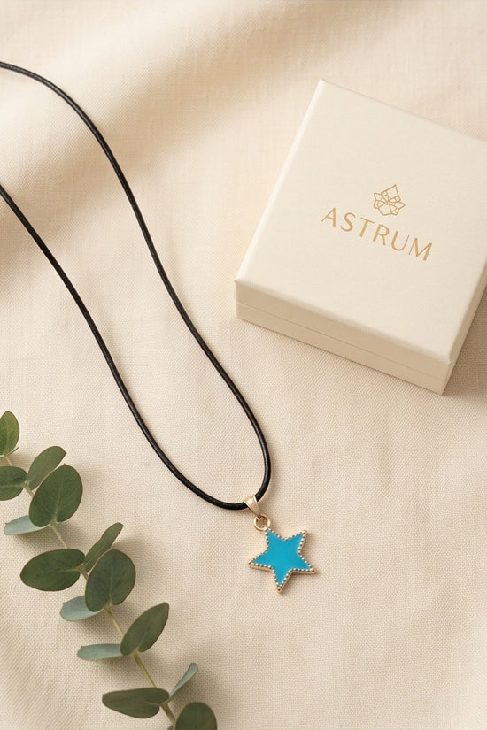 Gold and Turquoise Beaded Star Necklace