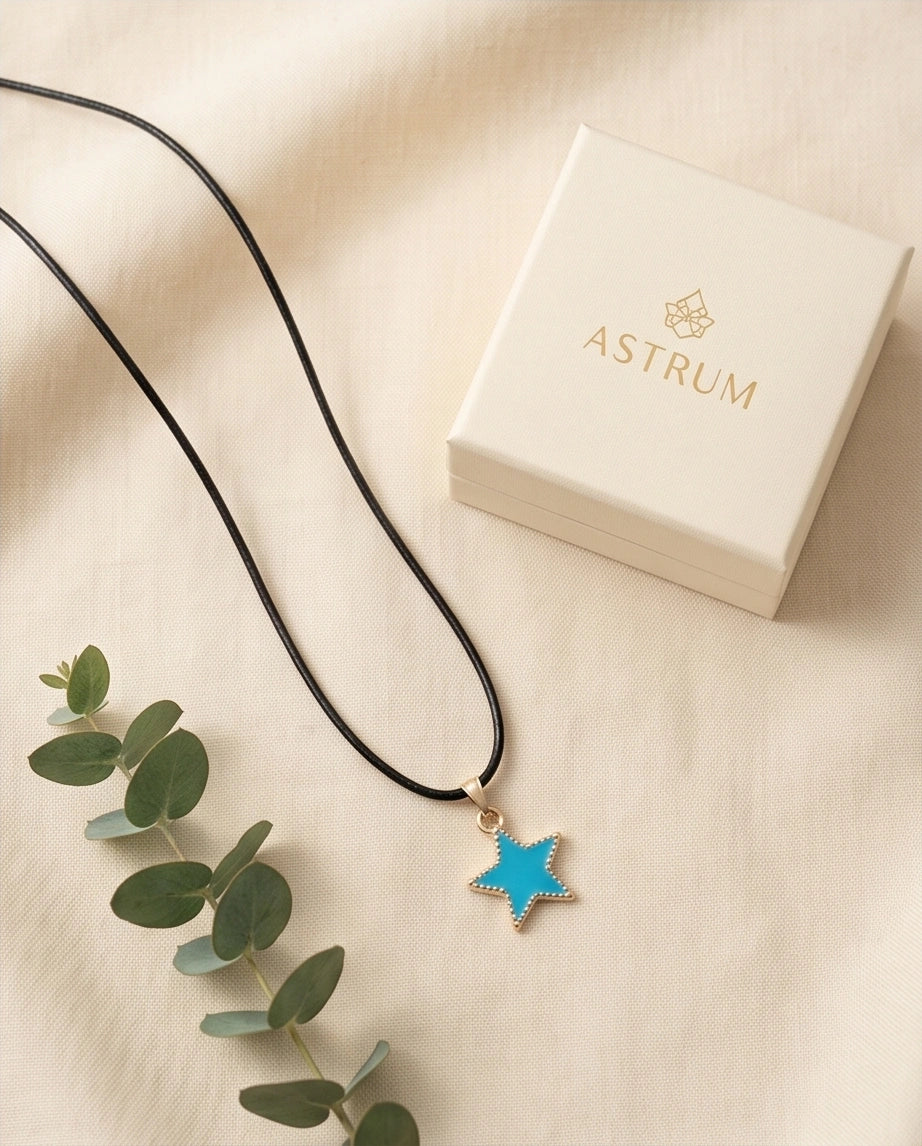 Gold and Turquoise Beaded Star Necklace