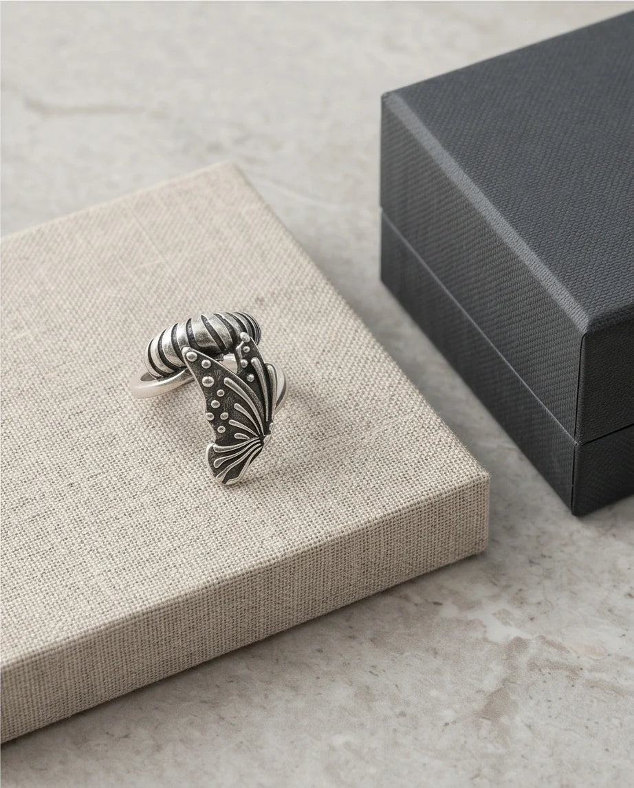 Vintage Sterling Silver Butterfly Wrap Ring