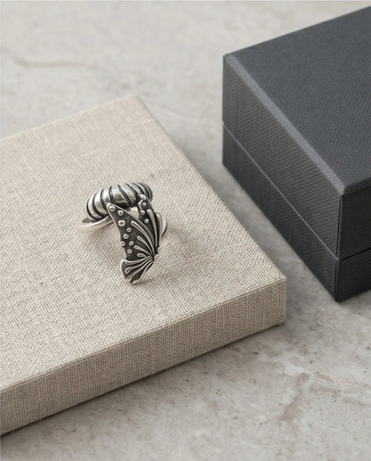 Vintage Sterling Silver Butterfly Wrap Ring