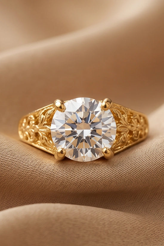 Golden Empress Moissanite Filigree Ring