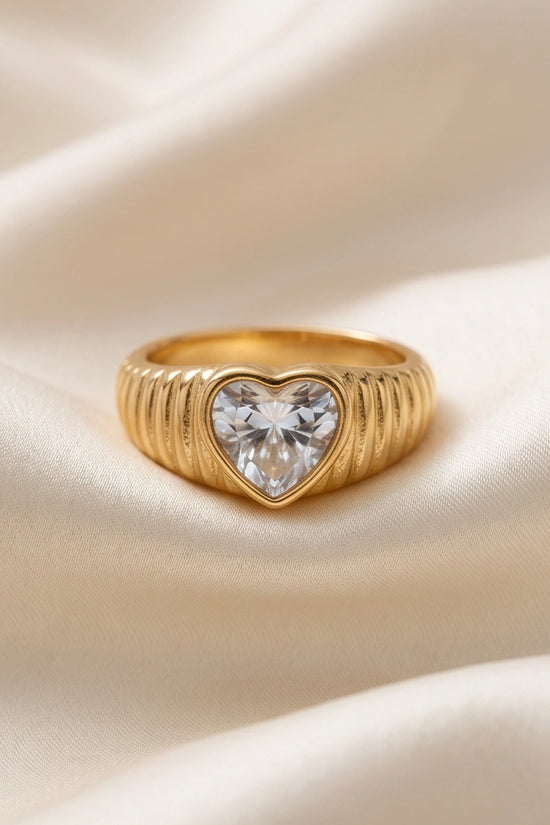 Golden Devotion Heart Signet Ring
