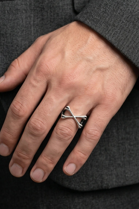 Gothic Sterling Silver Crossed Bones Ring