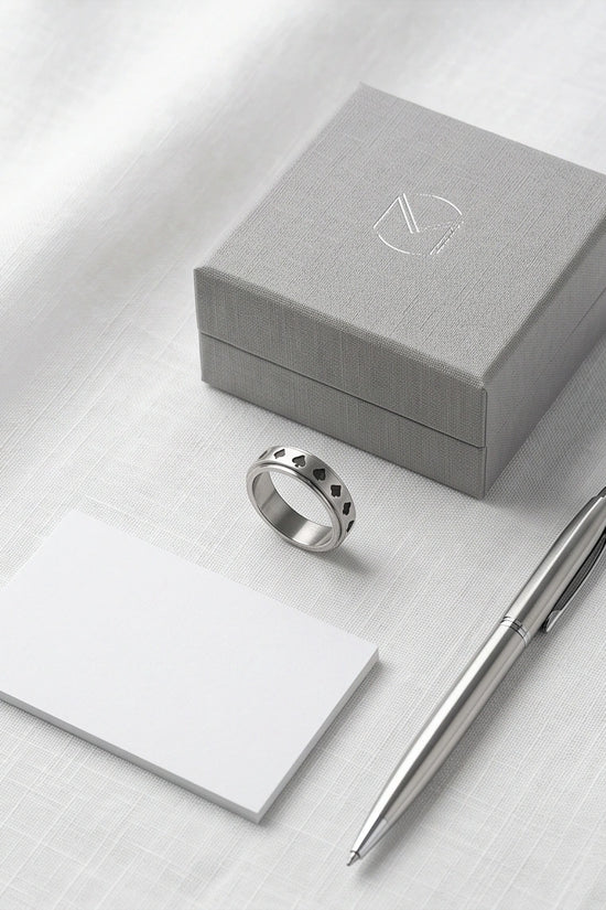 Silver Playing Cards Suit Spinner Ring