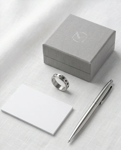 Silver Playing Cards Suit Spinner Ring