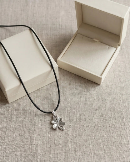 Silver Four-Leaf Clover Necklace