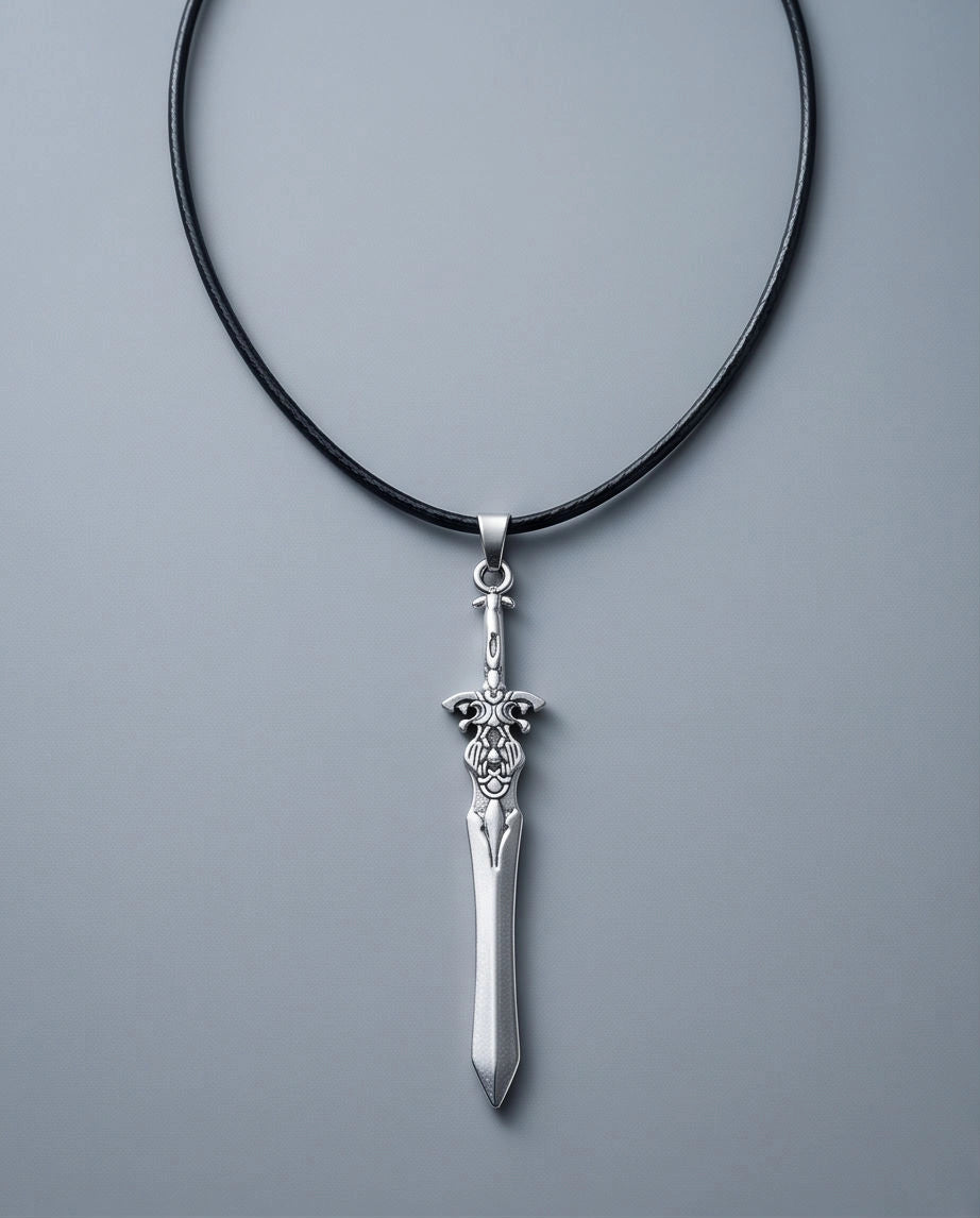Vintage Silver Sword Pendant Necklace