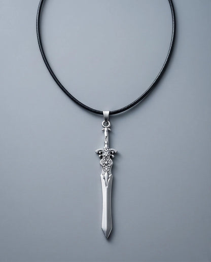 Vintage Silver Sword Pendant Necklace