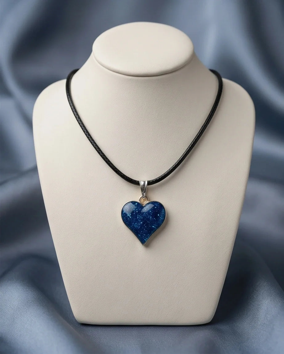 Ocean Sparkle Heart Pendant