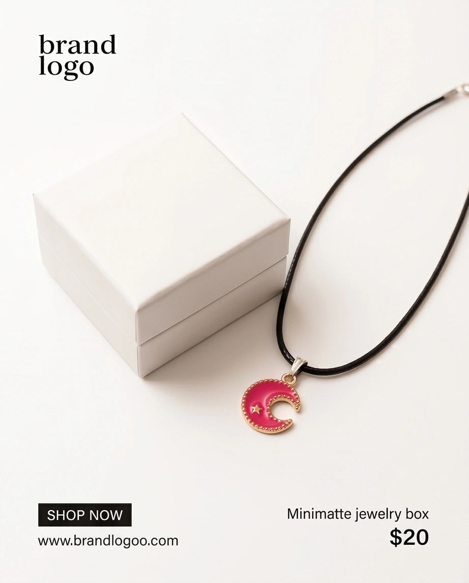 Gold and Pink Celestial Crescent Moon Necklace