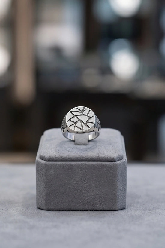 Sterling Silver Abstract Geometric Signet Ring