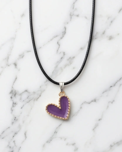 Whimsical Purple Heart Pendant