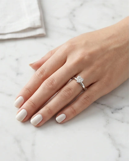Sterling Silver Heart-Cut Moissanite Solitaire Ring