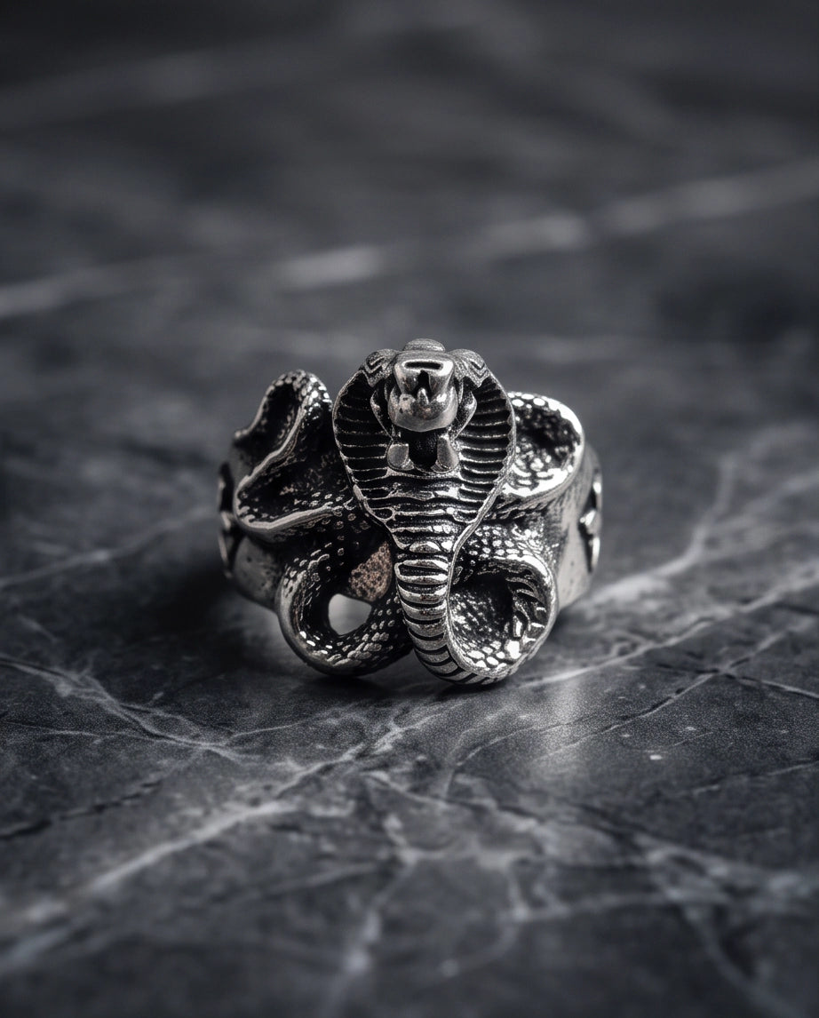 Coiled Cobra Sculpted Statement Ring