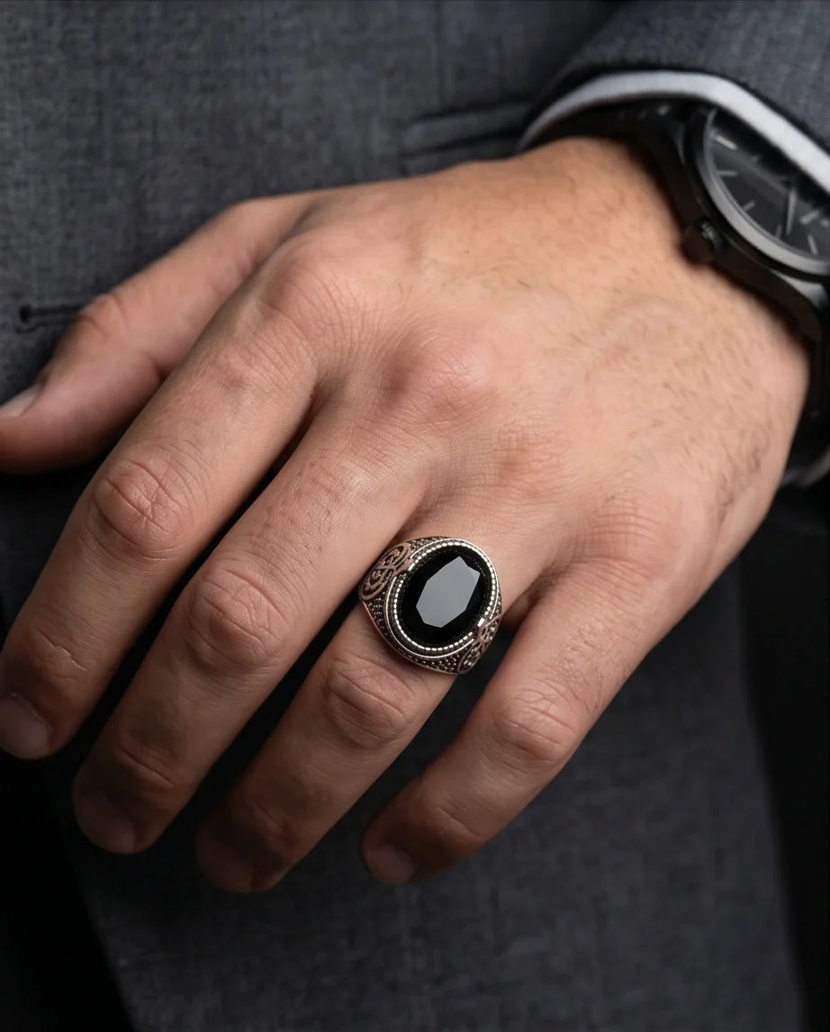 Imperial Onyx Shadow Signet Ring