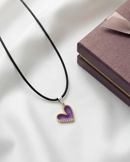 Whimsical Purple Heart Pendant