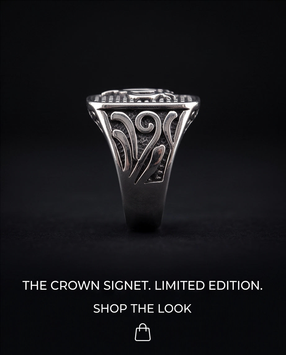 Royal Crest Cushion Signet Ring