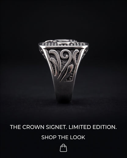 Royal Crest Cushion Signet Ring