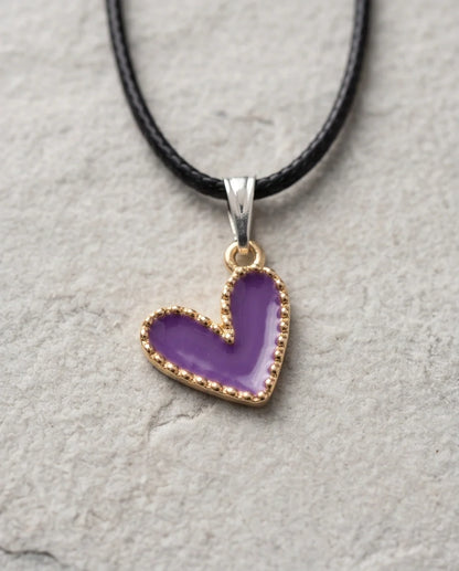 Whimsical Purple Heart Pendant