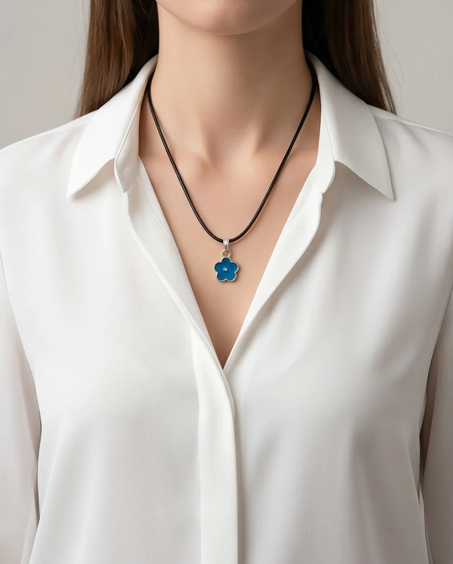 Sky Blue Forget-Me-Not Pendant