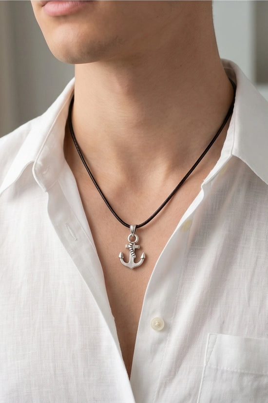 The Sailor’s Pride Polished Anchor Necklace