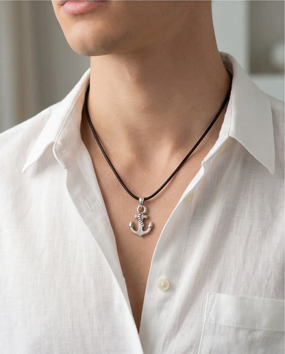 The Sailor’s Pride Polished Anchor Necklace
