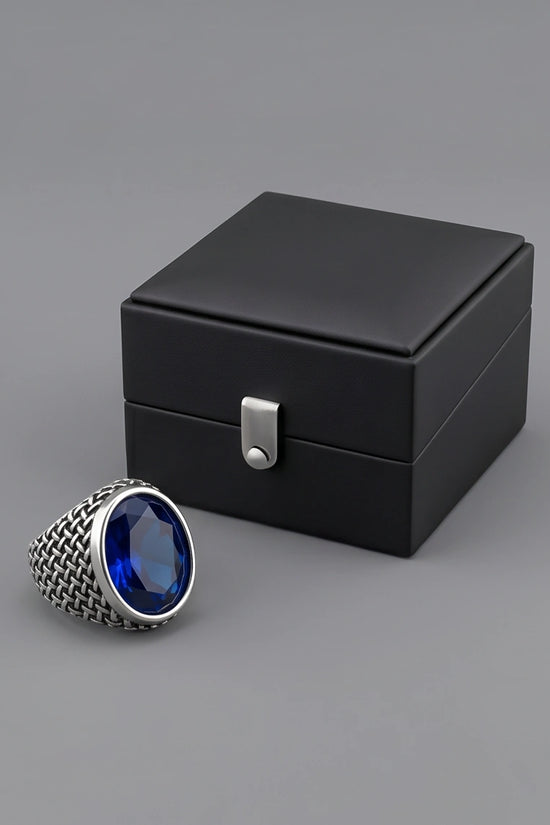 Imperial Sapphire Mesh Signet Ring
