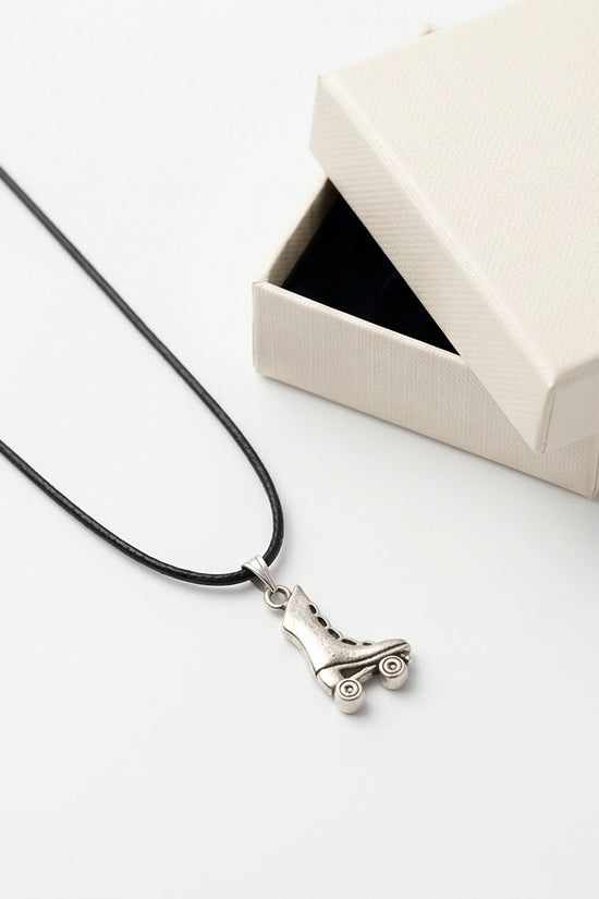 Silver Roller Skate Pendant Necklace