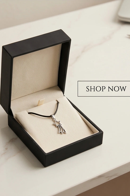 Silver Shooting Star Pendant Necklace