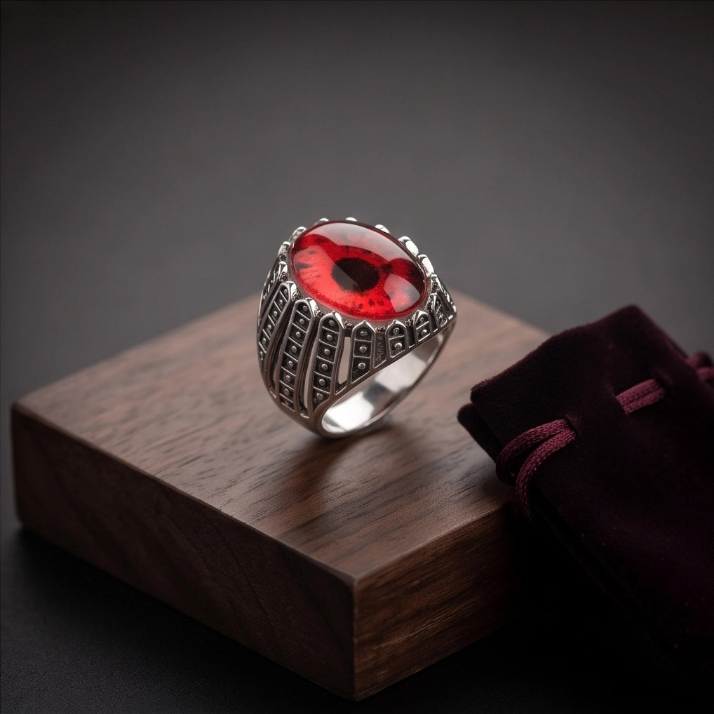 Dragon Eye Lattice Silver Ring