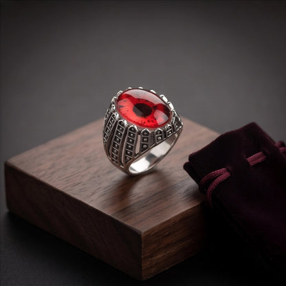 Dragon Eye Lattice Silver Ring