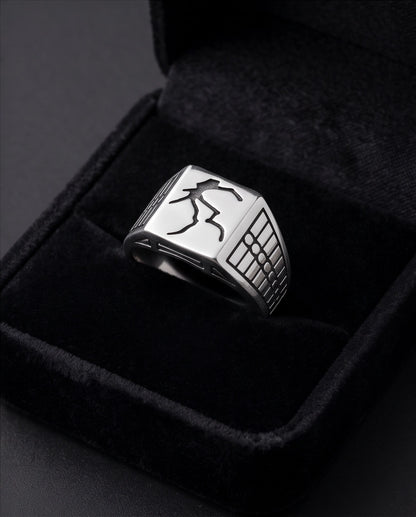 Minimalist Lightning Bolt Signet Ring