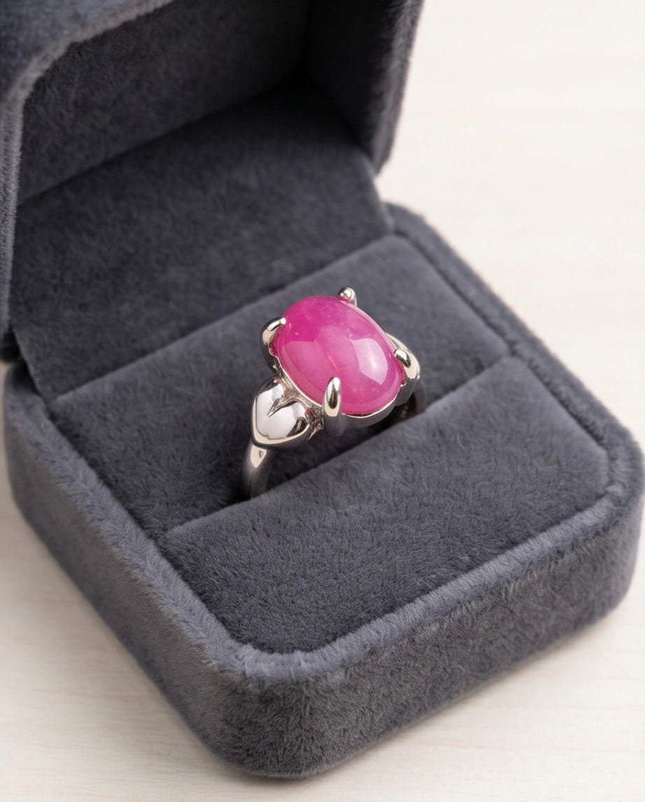 Magenta Majesty Sculpted Statement Ring