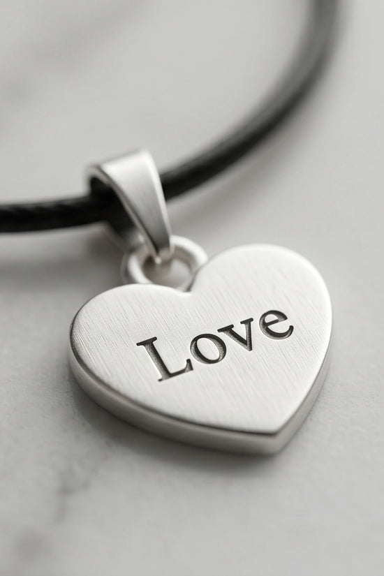Silver Engraved Love Heart Necklace