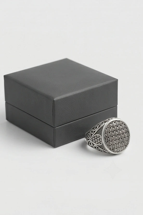 Vintage Sterling Silver Woven Basketweave Signet Ring