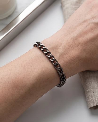Gunmetal Black Curb Chain Bracelet