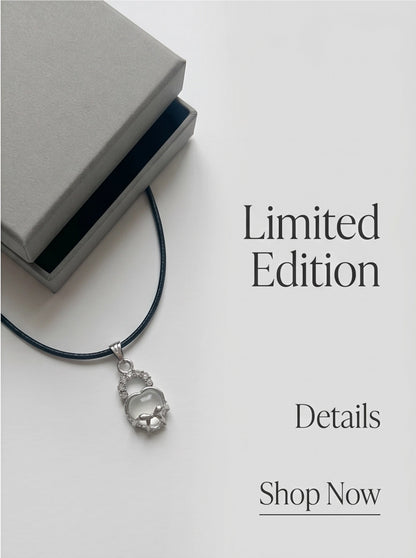 White Moonstone Heart Bow Lock Pendant Necklace