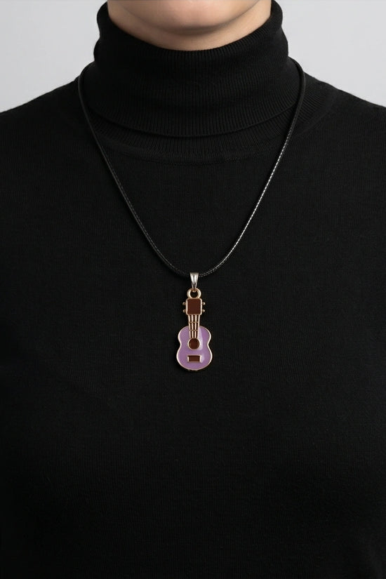 Gold and Purple Acoustic Guitar Necklace