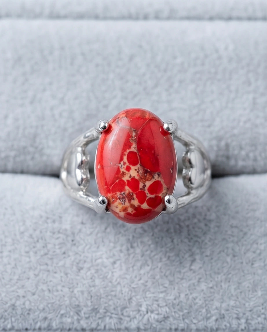 Crimson Heart Imperial Jasper Ring