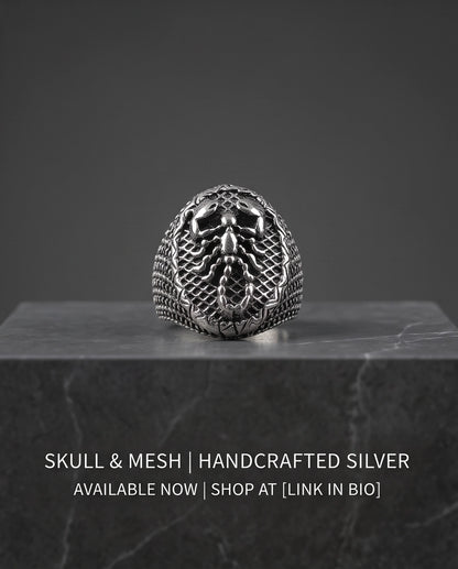 Arachnid Lattice Filigree Silver Ring