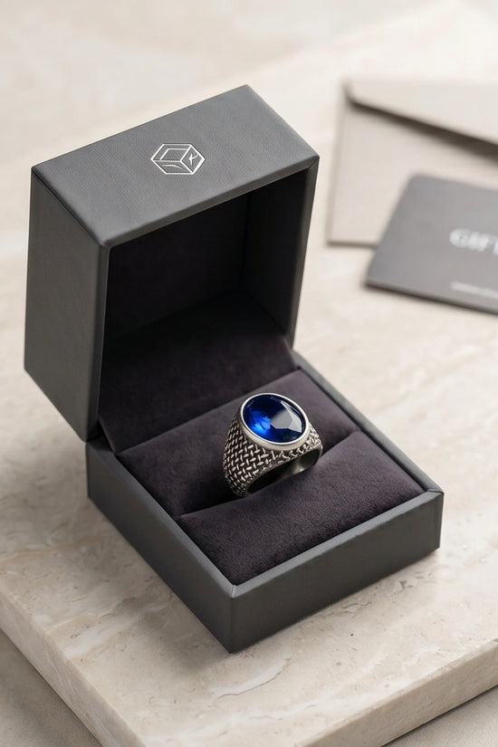 Imperial Sapphire Mesh Signet Ring