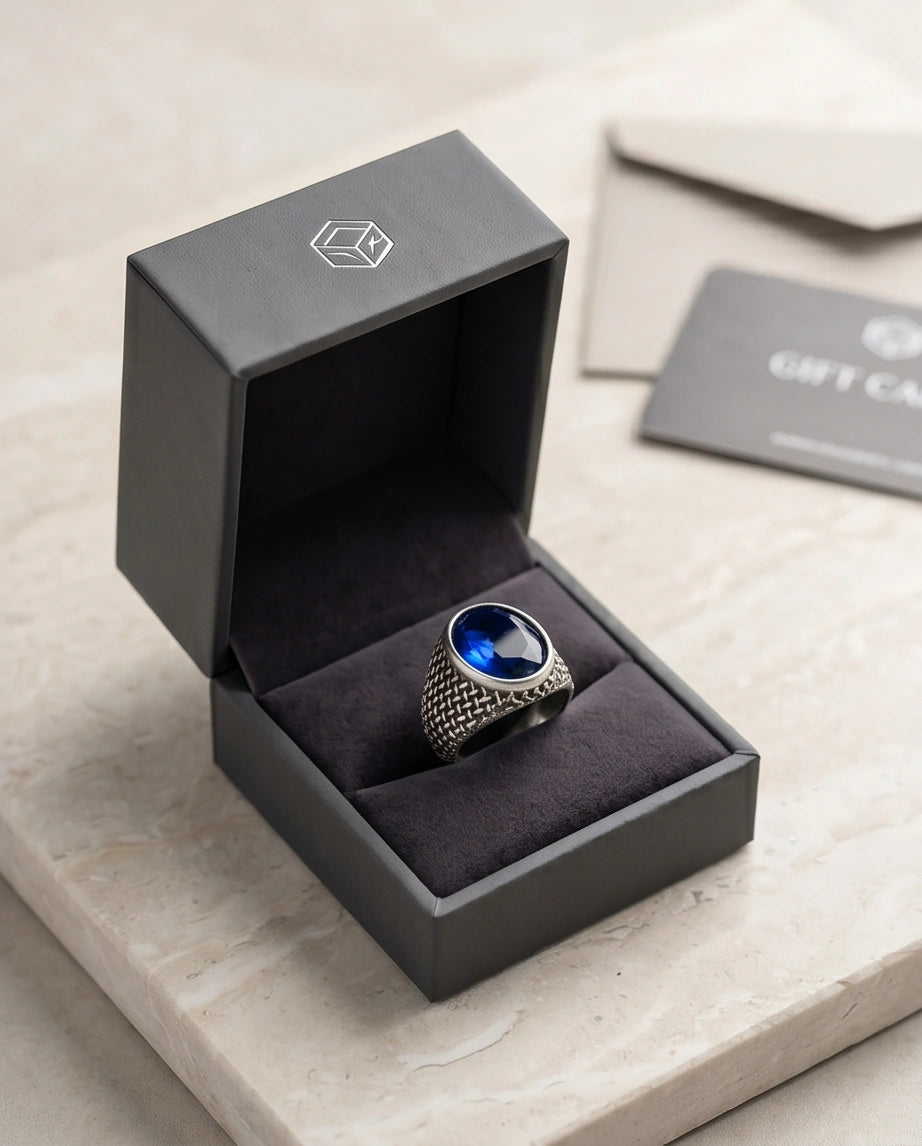 Imperial Sapphire Mesh Signet Ring