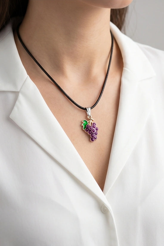 Luscious Purple Grape Cluster Pendant
