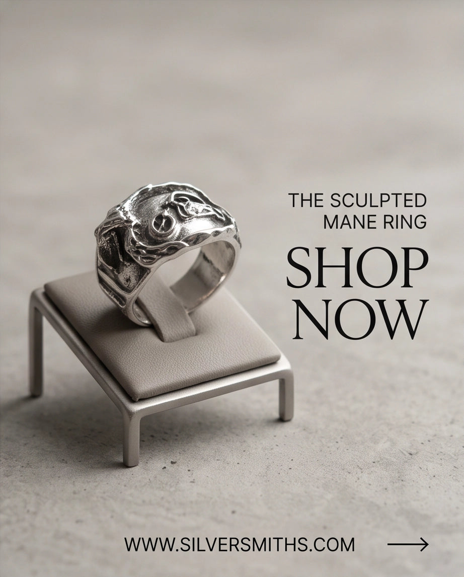 Sculptural Motorcycle Oxidized Silver Ring