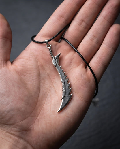 Serrated Scimitar Blade Pendant
