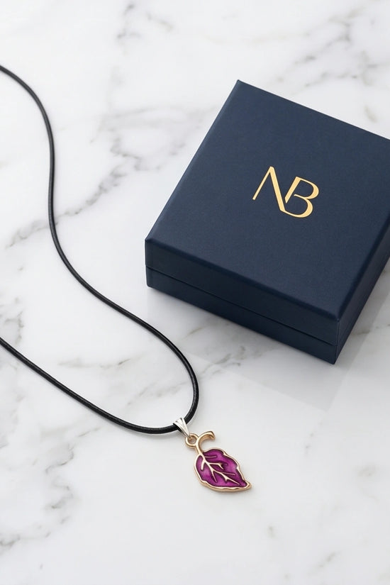Orchid Purple Botanical Leaf Pendant