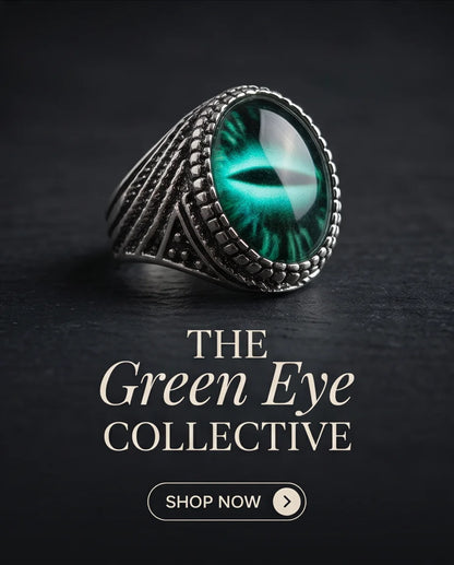 Obsidian Scale Slit-Pupil Silver Ring