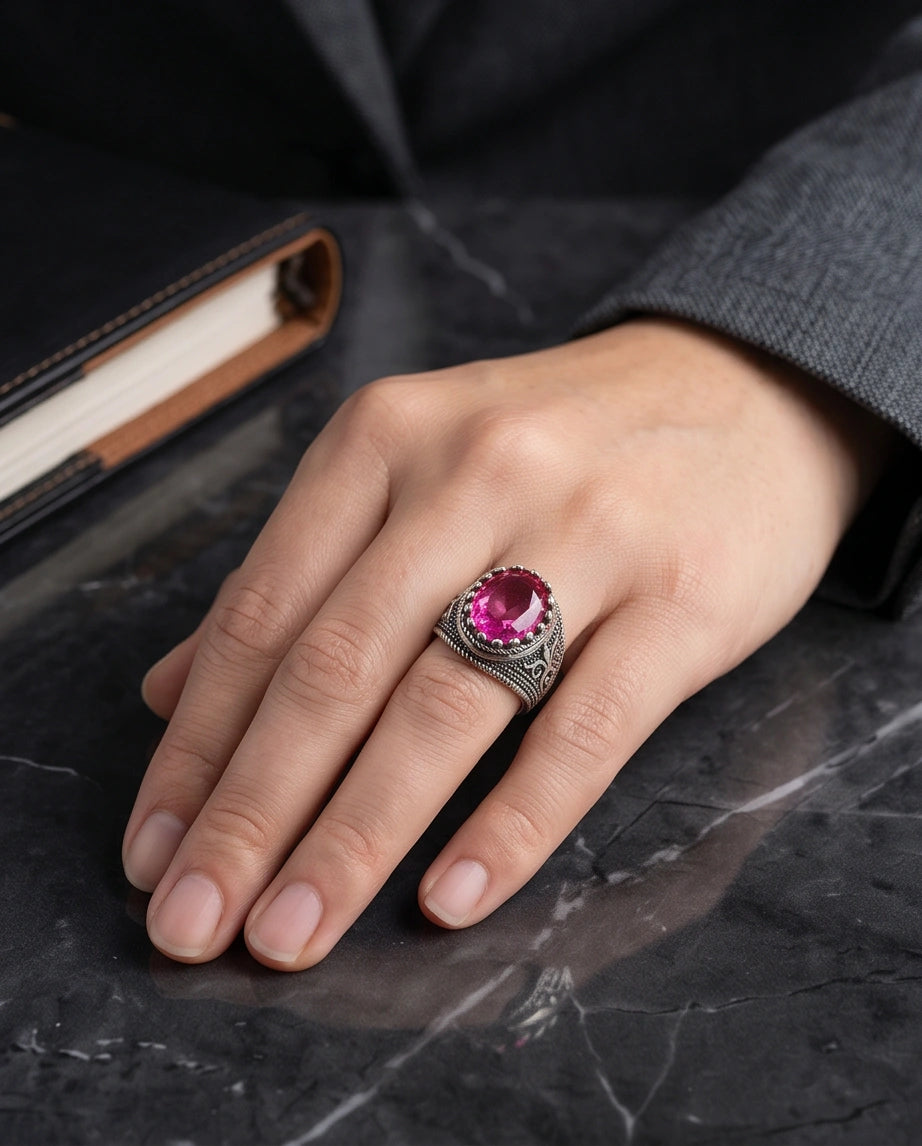 Imperial Magenta Royalty Signet Ring